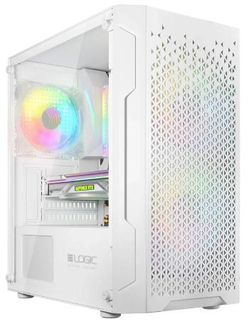 LOGIC PC skriňa Aramis ARGB MINI 1x USB 3.0, 2x USB 2.0 + audio, biela, bez zdroja