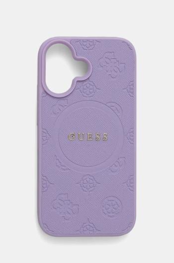 Puzdro na mobil Guess iPhone 16 6.1 fialová farba, GUHMP16SPSAPSMEU