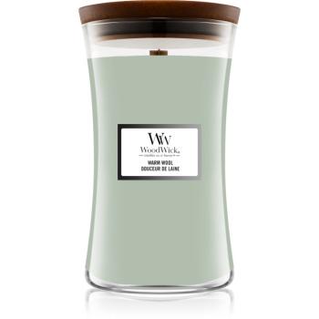 Woodwick Warm Wool vonná sviečka s dreveným knotom 610 g