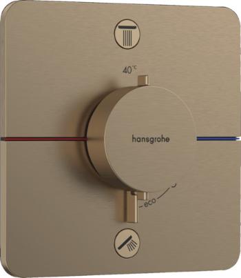 Sprchová a vaňová batéria Hansgrohe ShowerSelect Comfort Q bez podomietkového telesa kartáčovaný bronz 15586140