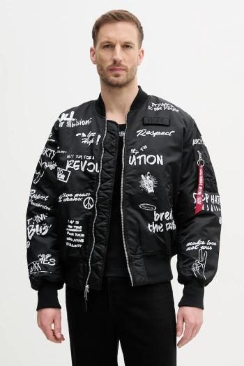Bunda Alpha Industries MA-1 Peace čierna farba, prechodná, 156136