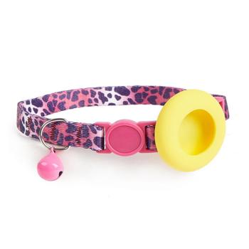 PROTEMIO JINGLY PAW Obojok s rolničkou a puzdrom pre Apple AirTag LEOPARD PRINT