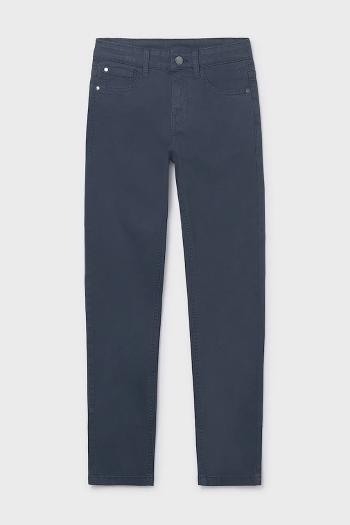 Detské nohavice Mayoral slim fit basic tmavomodrá farba, jednofarebné, 582