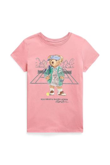 Bavlnené tričko Polo Ralph Lauren ružová farba, 313971860001