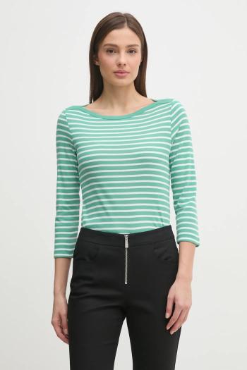 Bavlnené tričko s dlhým rukávom United Colors of Benetton zelená farba, 30YSD109W