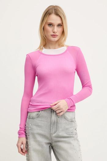 Tričko s dlhým rukávom Miss Sixty ružová farba, 6S1SJ37600