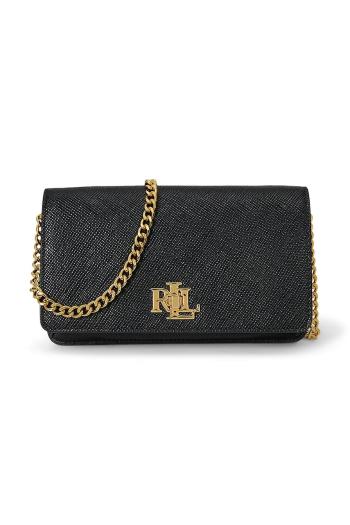 Kožená kabelka Lauren Ralph Lauren čierna farba, 432966784
