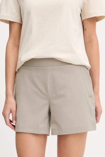 Turistické šortky Helly Hansen Thalia 2.0 béžová farba, jednofarebné, vysoký pás, 34328