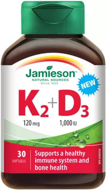 JAMIESON Vitamín K2+D3 120 mcg+1000 IU 30 kapsúl