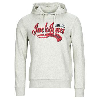 Jack & Jones  JJELOGO SWEAT HOOD 2 COL 23/24  Mikiny Šedá