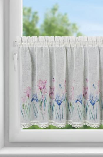 ArtFir Krátka záclona DOLOREZ P | biela/fialová 150 x 60 cm