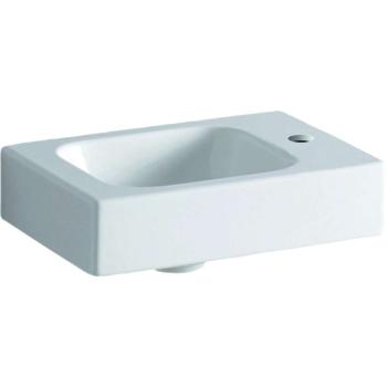 GEBERIT - iCon Umývadielko bez prepadu s otvorom vpravo, 38x28 cm, s KeraTect, biela 124736600