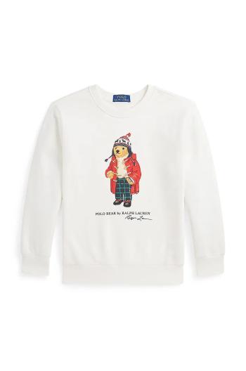 Detská mikina Polo Ralph Lauren biela farba, s potlačou, 323960439002