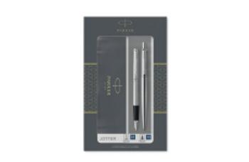 Parker 1501/1563258 Jotter Stainless Steel CT, sada plniaceho a guľôčkového pera