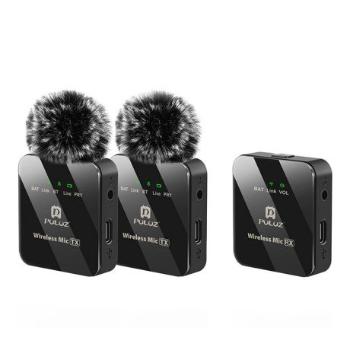 PULUZ 2 PU3154B bezdrôtový lavalier mikrofón 2 TX + 1 RX, čierny (PU3154B)