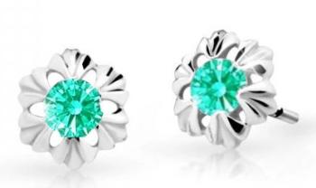 Cutie Jewellery Detské náušnice z bieleho zlata C2213-30-X-2 svetlo zelená