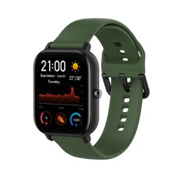 SILICONE Remienok pre Amazfit GTS 4 Mini tmavozelený