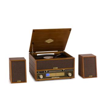 Auna Belle Epoque 1910, retro stereo systém, gramofón, CD prehrávač, reproduktory