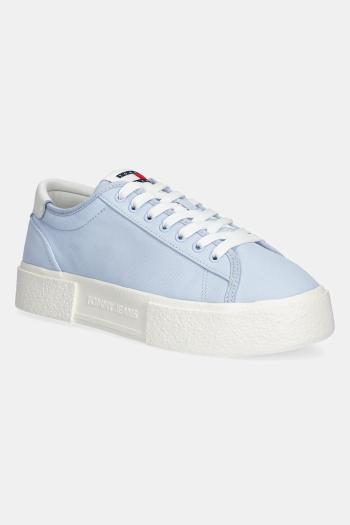 Tenisky Tommy Jeans FLATFORM CANVAS SNEAKER dámske, EN0EN02792