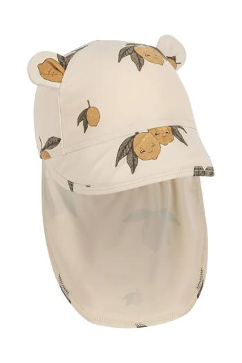 Detská čiapka Konges Sløjd ASTER BEAR SUN HAT GRS béžová farba, vzorovaná, KS102477