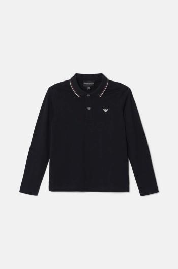 Detské tričko s dlhým rukávom Emporio Armani tmavomodrá farba, jednofarebný, 8N4FB5 1JPTZ