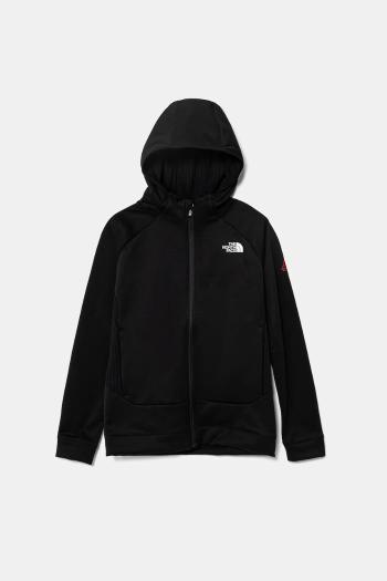 Detská mikina The North Face MOUNTAIN ATHLETICS FULL ZIP HOODIE čierna farba, s kapucňou, jednofarebná, NF0A89HZKY41