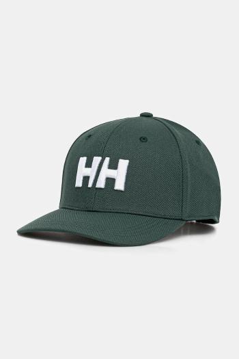 Čiapka Helly Hansen zelená farba, s nášivkou