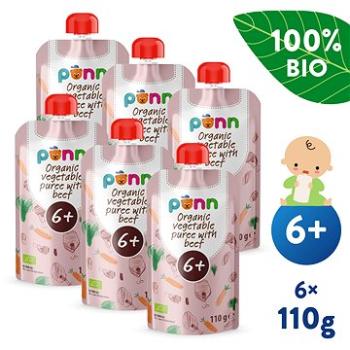 SALVEST Ponn BIO Hovädzie mäso so zeleninovým pyré 6× 100 g (4740073075890)