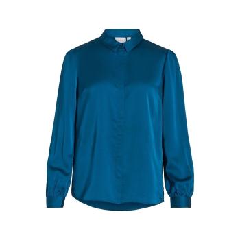 Vila  Noos Ellette Satin Shirt - Moroccan Blue  Blúzka Modrá