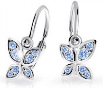 Cutie Jewellery Detské náušnice z bieleho zlata Motýliky C2259-10-X-2 svetlo modrá