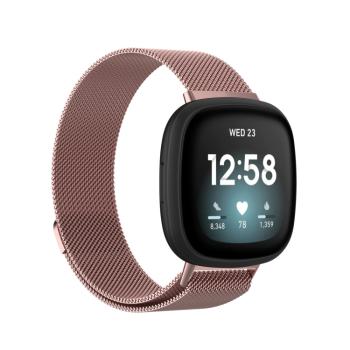 MILANESE Kovový remienok Fitbit Versa 3 / Fitbit Sense ružový