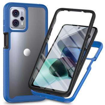 DUAL Obojstranný kryt s fóliou Motorola Moto G13 / G23 tmavomodrý