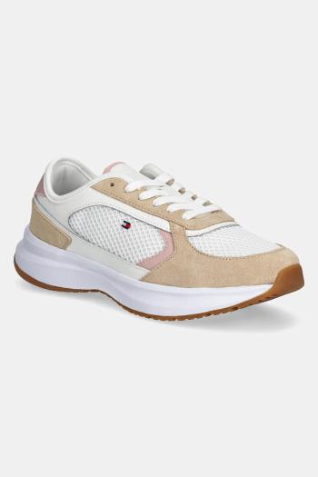 Tenisky Tommy Hilfiger SPORTY RUNNER dámske, béžová farba, FW0FW08644