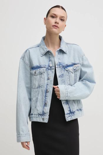 Rifľová bunda Calvin Klein Jeans dámska, prechodná, J20J225186