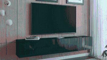 ArtExt Závesný TV stolík JOY | 200 cm Farba: R3 čierny lesk
