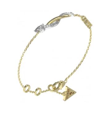 Guess Elegantný bicolor náramok so zirkónmi Twist JUBB05067JWYGRH 18,5 cm