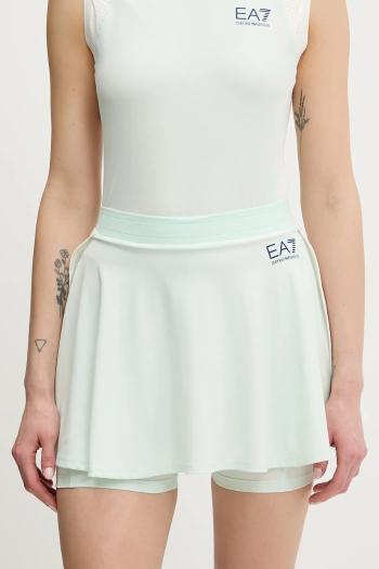 Športová sukňa EA7 Emporio Armani zelená farba, mini, áčkový strih, AF13282.7W000204