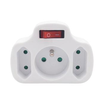 SOLIGHT P103 ROZBOCKA, 1X 10A+2X 2,5A, BIELA, VYPINAC