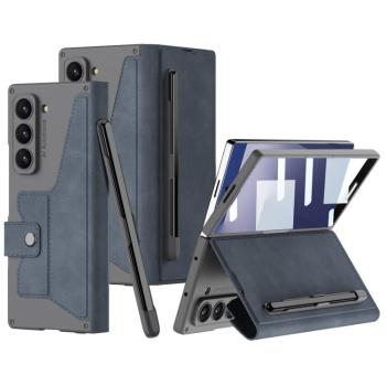 GKK SYNTHETIC Puzdro so sklom a priehradkou na stylus Samsung Galaxy Z Fold7 5G šedé