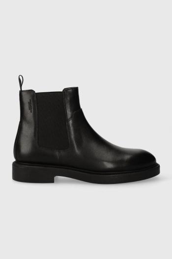 Kožené topánky chelsea Vagabond Shoemakers ALEX W dámske, čierna farba, na plochom podpätku, 5648.101.20