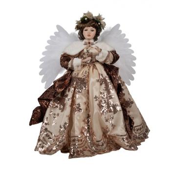 Dekorace hrající Anděl ve zdobných šatech Angel Chris led - 50*30*65 cm 50778