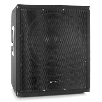 Skytec SMWBA15, aktívny PA subwoofer, bi-amp, AUX, MIC