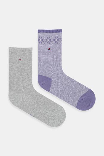 Ponožky Tommy Hilfiger 2-pak fialová farba, 701236502