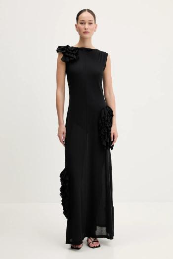 Šaty MSGM čierna farba, maxi, rovný strih, 3842MDA49.257310
