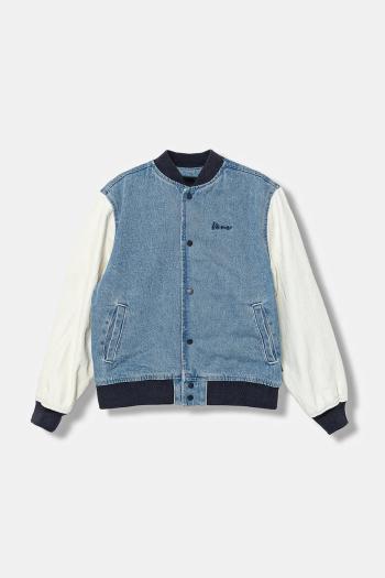 Detská bunda bomber Vans Denim Baseball Jacket modrá farba, VN000PXMCDX1