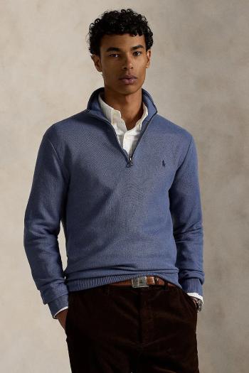 Bavlnený sveter Polo Ralph Lauren čierna farba, ľahké, s polorolákom, 710932304