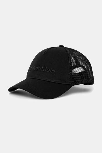 Šiltovka Calvin Klein čierna farba, jednofarebná, K50K513015