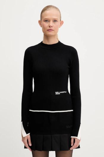 Sveter Karl Lagerfeld Jeans čierna farba, ľahké, A3W18006