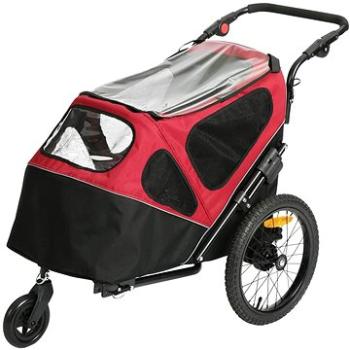 Duvo+ Príves na bicykel a bugina čierno-červená do 30 kg 123 × 62 × 96 cm (5414365378844)