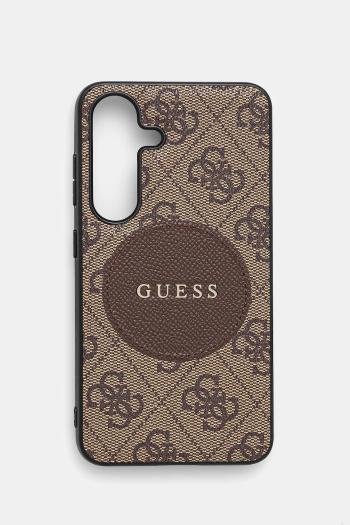 Puzdro na mobil Guess Samsung Galaxy S25 hnedá farba, GUHMS25SP4PGRSGW